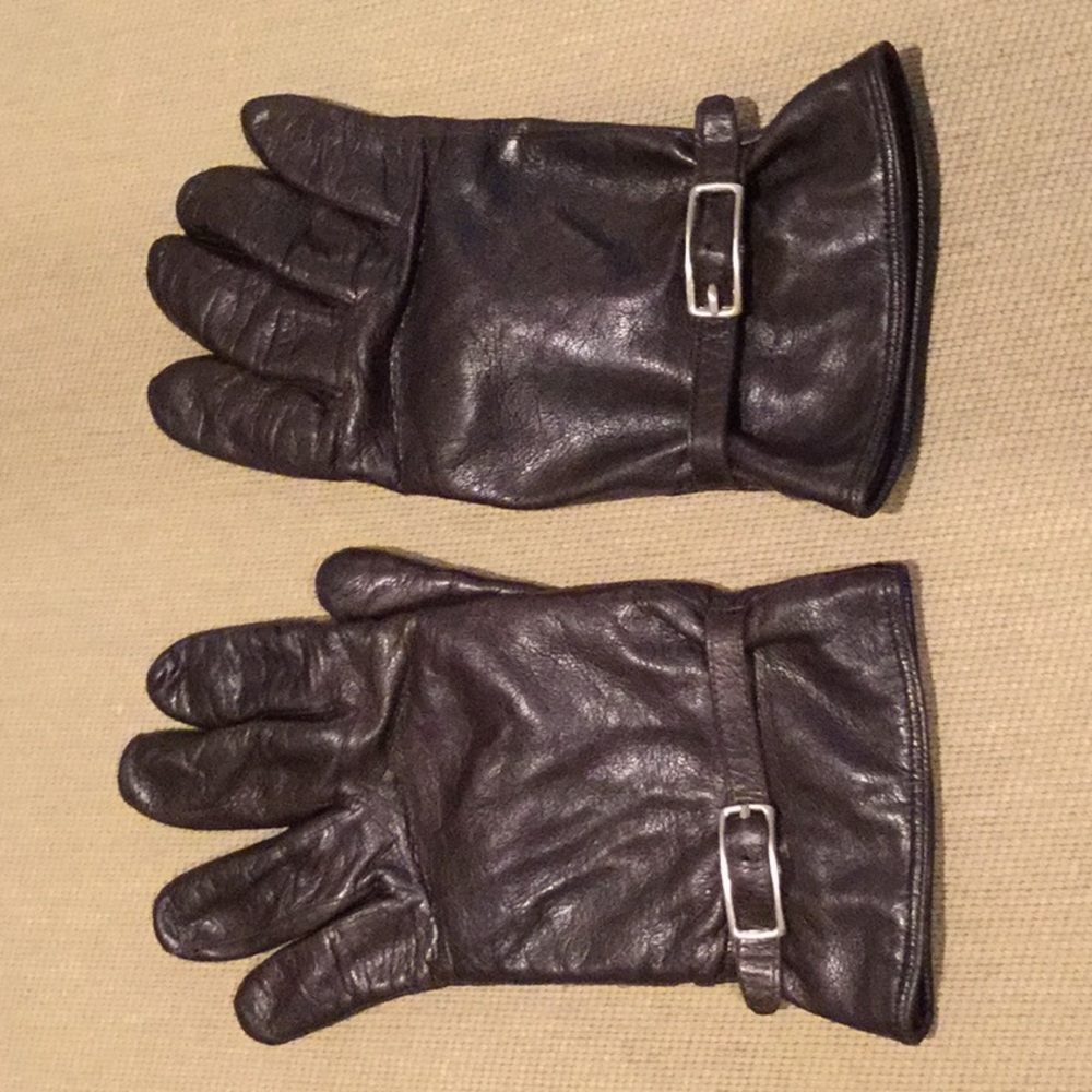 Coach Cashmere Lined Leather Gloves